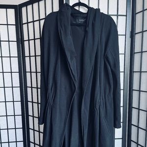 Zara Long Black Hooded Cotton Parka / Size- Medium